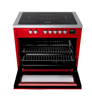 8720769323302_wiggo_WIO-E921A(RX)_freestanding oven_90cm_RED_INOX_open