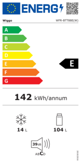 Wiggo WFR-BTT88E(W) - Inbouw Koelkast - Wit - 118 Liter