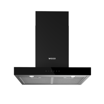 Wiggo - WE-A641T(B) - Wallmount - T-Model - Chimney Hood - 60cm - Black