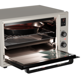 Wiggo WMO-E657(C) - Vrijstaande Mini Oven - 65 liter - Creme