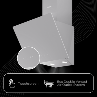 Wiggo WE-D631G(G) - Schuine Afzuigkap - 60cm - Grijs Glas