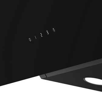 Wiggo WE-A943G(B) &ndash; Glas Schouw Afzuigkap, 90 cm &ndash; A+ Energieklasse, 4 Snelheden