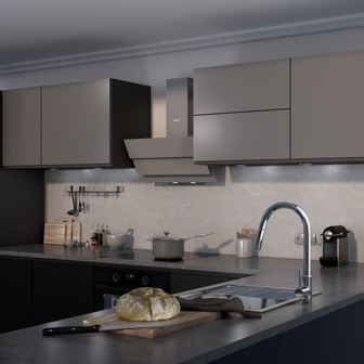 Wiggo WE-A643G(G) &ndash; Glas Schouw Afzuigkap, 90 cm &ndash; A+ Energieklasse, 4 Snelheden