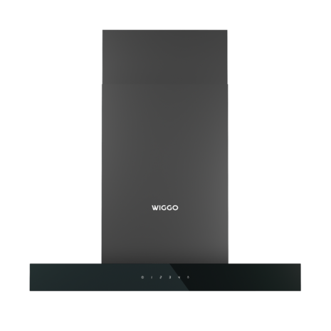 Wiggo - WE-A641T(B) - Wallmount - T-Model - Chimney Hood - 60cm - Black