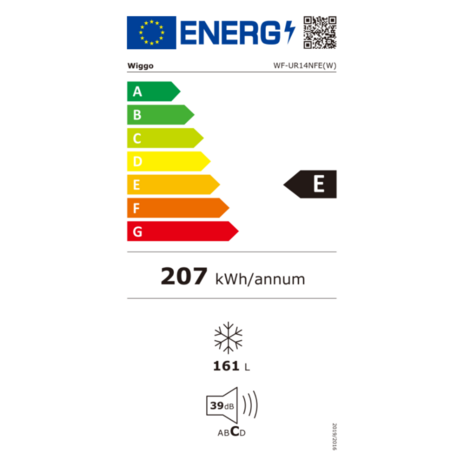 Wiggo WF-UR14NFE(B) - Vrijstaande Vriezer - Zwart - No Frost - 161 Liter