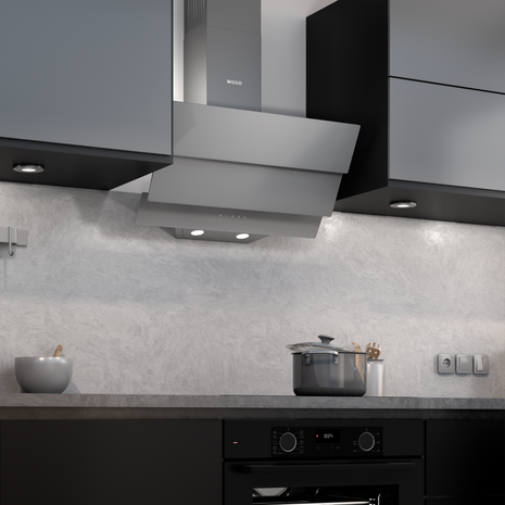 Wiggo WE-A643G(G) – Glas Schouw Afzuigkap, 90 cm – A+ Energieklasse, 4 Snelheden